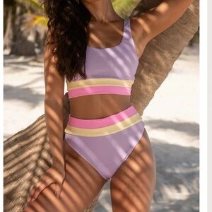 Beach Riot Lavender and Pink Bikini Bottoms